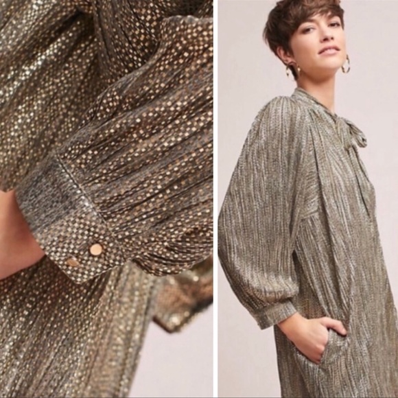 Sabina Musayev x Anthro Shimmer Eugene Dress Sz M - Picture 2 of 6